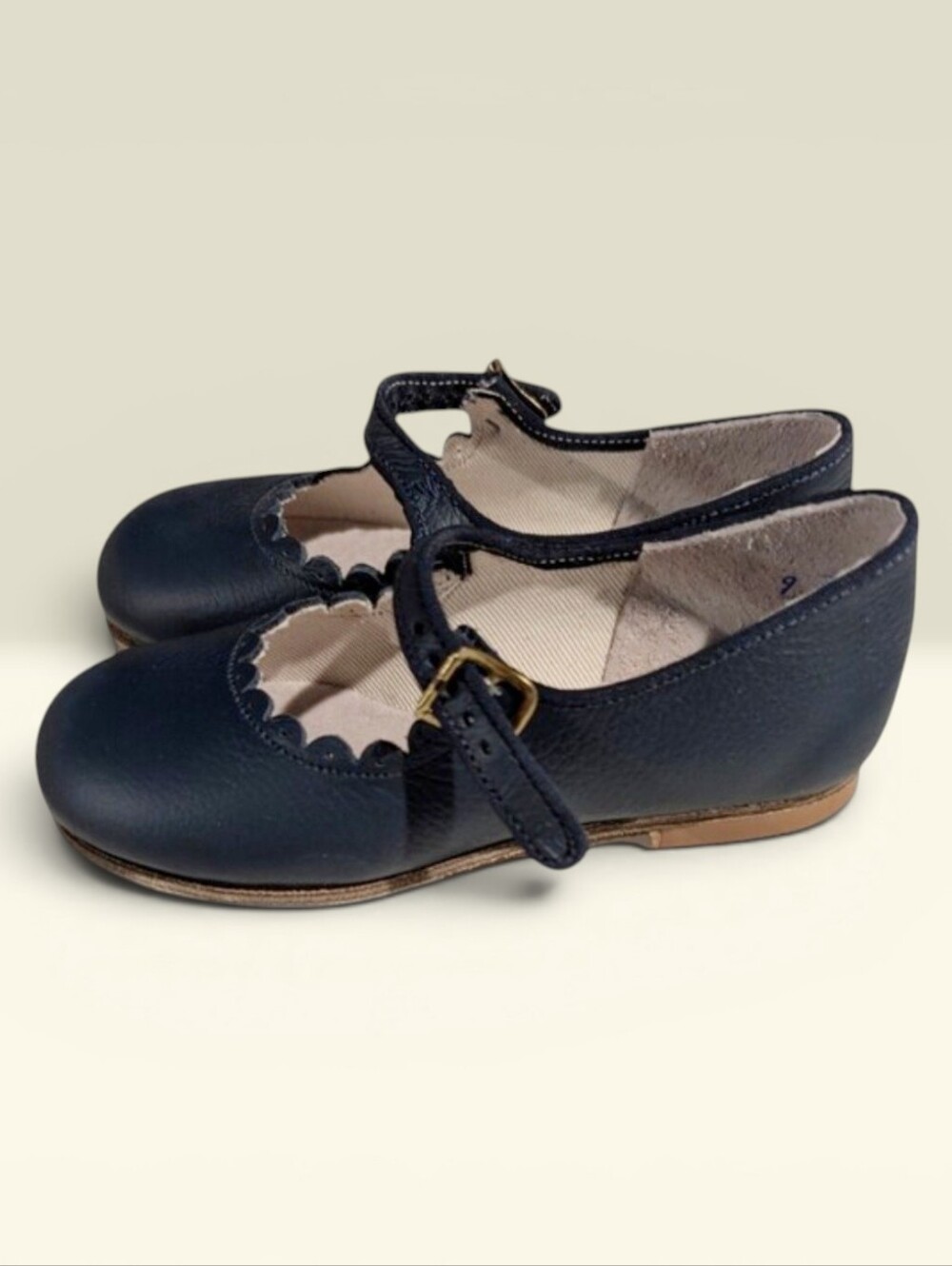 ZIMMERMAN Shoes Scalloped Mary Jane Navy Blue Girls 9E - Picture 2 of 16